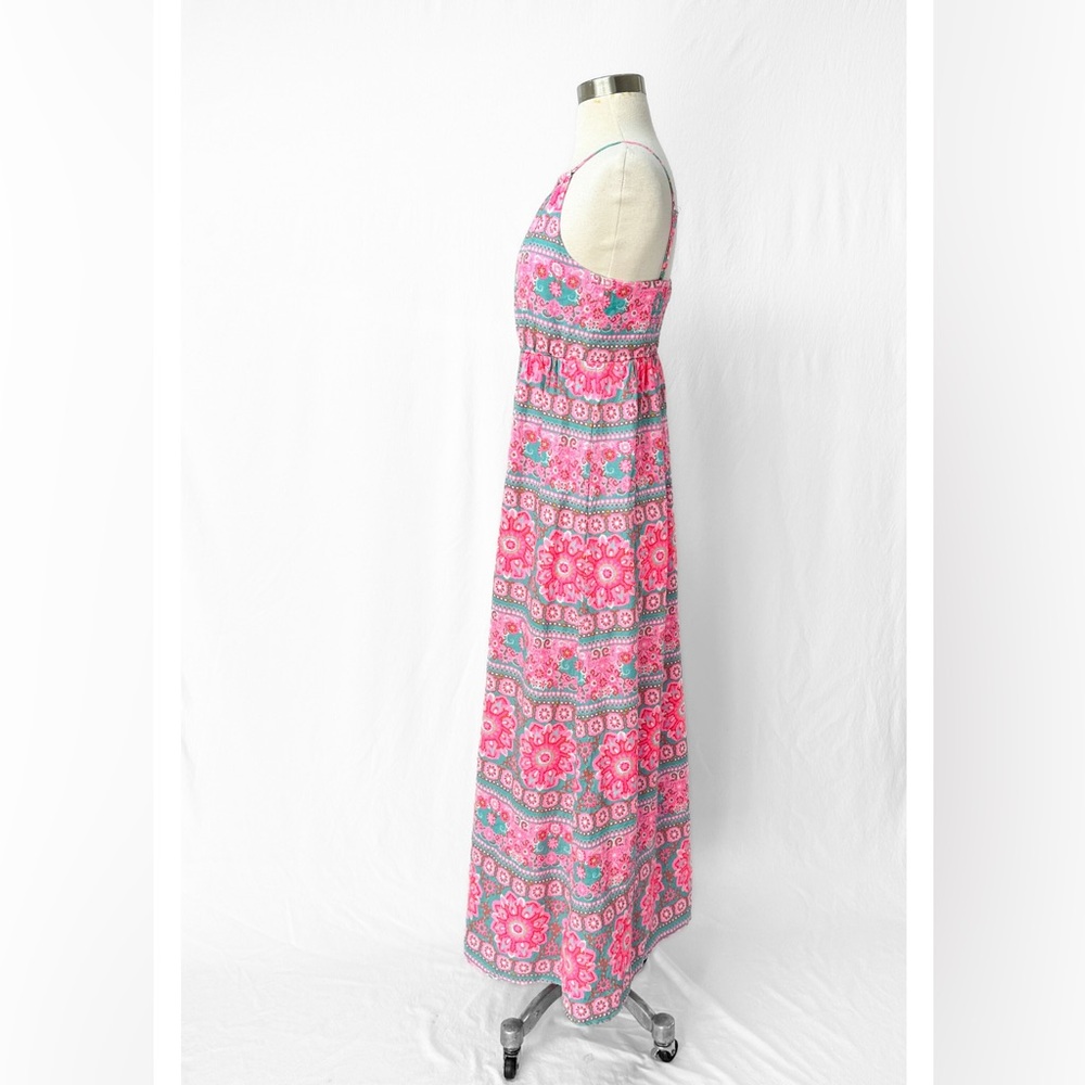 Vineyard Vines Bright Pink Turquoise Maxi Dress in Caribbean Floral size 0 or XS - Picture 5 of 8
